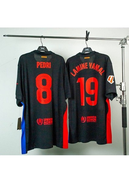 Barcelona 2024-25 Yeni Sezon #19 Lamine Yamal & #8 Pedri Yetişkin Deplasman Forması 2 Li Set