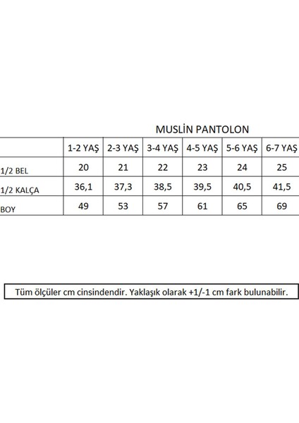 Müslin Unisex Çocuk Lacivert Pantolon