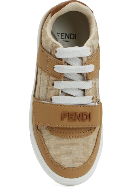 Kahverengi Çocuk Deri Sneaker