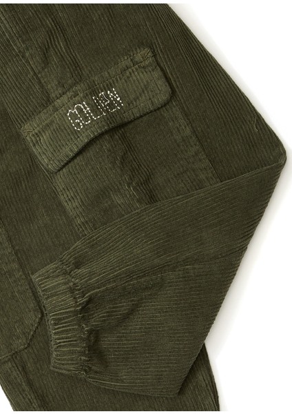 Yeşil Logo Detaylı Erkek Çocuk Pantolon