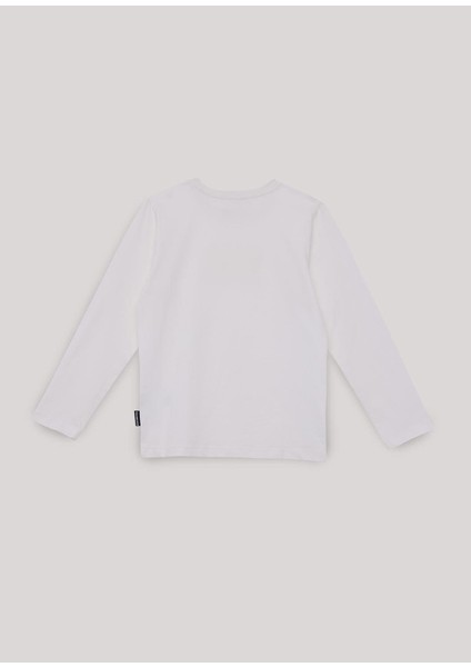 Beyaz Baskılı Uzun Kollu Erkek Çocuk T-Shirt fiyatları