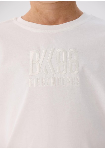 Beyaz Baskılı Uzun Kollu Erkek Çocuk T-Shirt