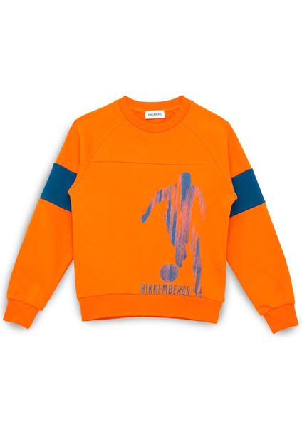 Oranj Baskılı Erkek Çocuk Sweatshirt