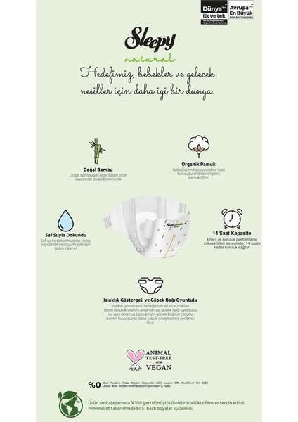 Nessiworld Sleepy Natural Bebek Bezi Gross Paket 3 Beden 4-9 kg 100 Adet fırsatları