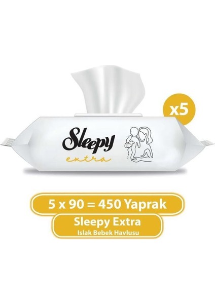 Nessiworld Sleepy Ekstra Islak Havlu Mendil 5X90 450 Yaprak fiyatları