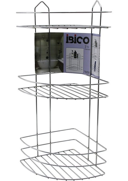 3 Katlı - Üçgen Krom Metal Banyo Köşelik - Duşkabin Raf (4401)