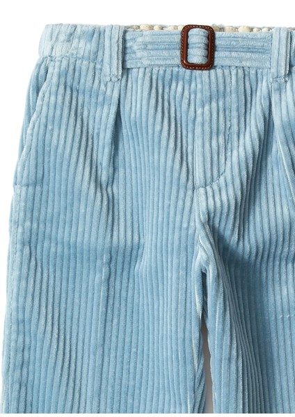 Mavi Unisex Çocuk Kadife Pantolon