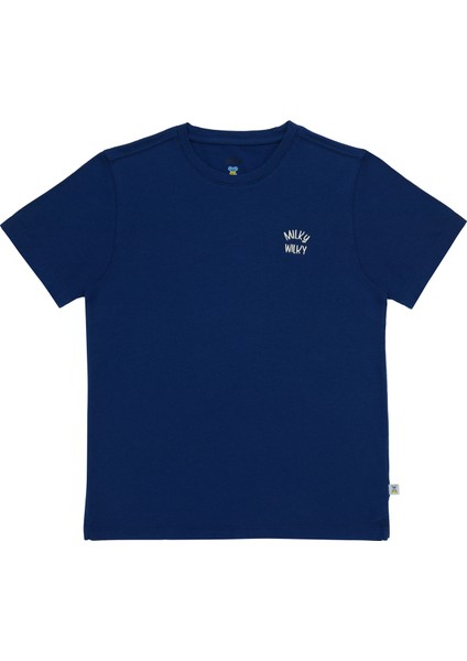 Lacivert Organik Pamuk Unisex Çocuk T-Shirt