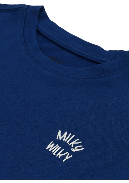 Lacivert Organik Pamuk Unisex Çocuk T-Shirt modelleri