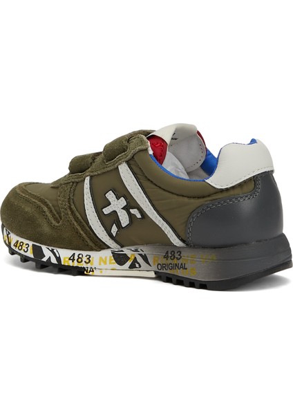 Sky Haki Çocuk Deri Sneaker