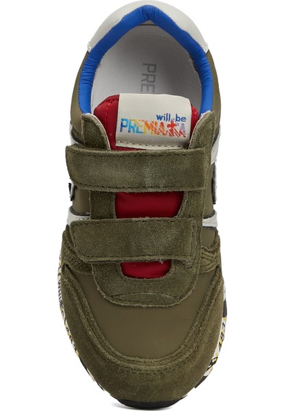 Sky Haki Çocuk Deri Sneaker