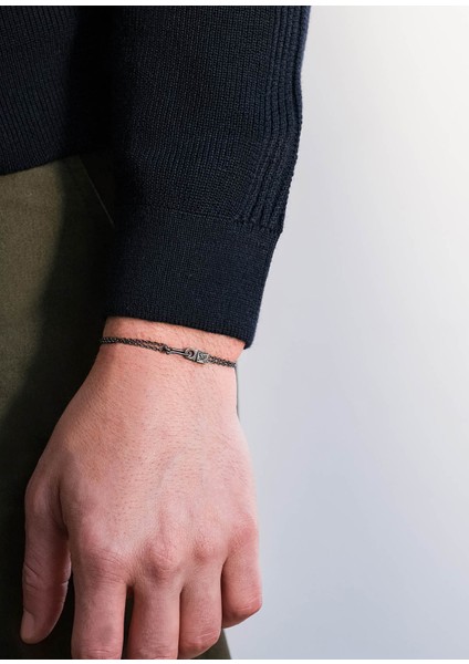 Arm In Arm Siyah Rodyum Kaplama 925 Ayar Gümüş Siyah Pırlantalı Erkek Bileklik fiyatları
