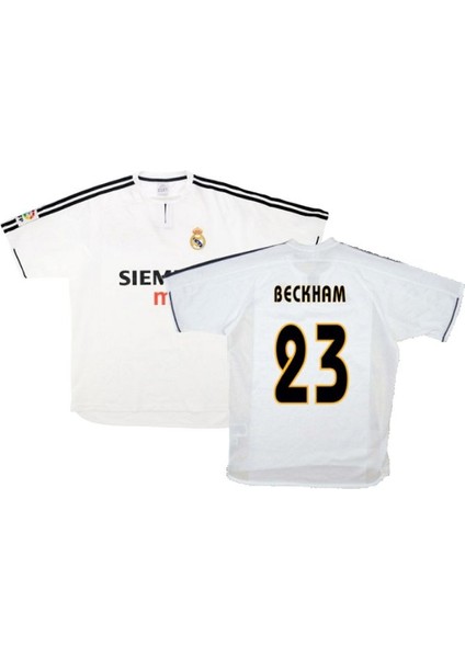 R.madrid 03/04 Iç Saha #23 /d.beckham Futbol Forması Retro Kısa Kollu modelleri