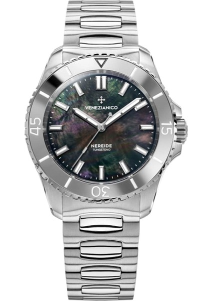 3121540C Nereide Tungsteno 39 Kurmalı Otomatik Gri Çelik Erkek Kol Saati
