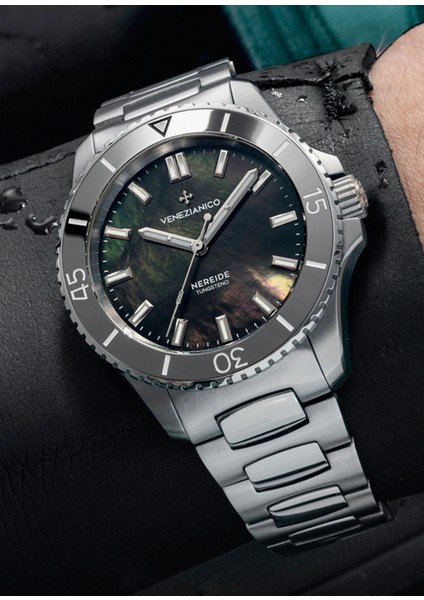 3121540C Nereide Tungsteno 39 Kurmalı Otomatik Gri Çelik Erkek Kol Saati