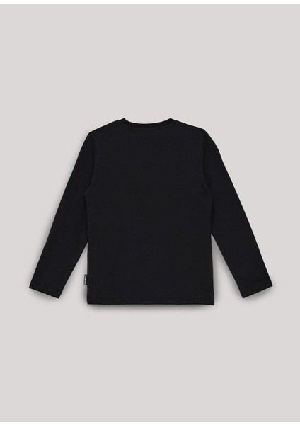 Siyah Baskılı Uzun Kollu Erkek Çocuk T-Shirt fiyatları