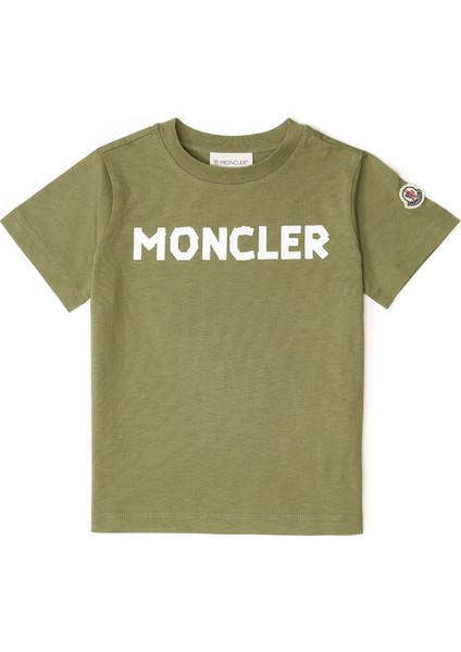 Açık Yeşil Logo Detaylı Erkek Çocuk T-Shirt