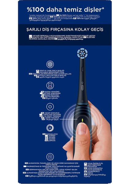 Io 2 Siyah Şarjlı Diş Fırçası + Seyahat Kabı