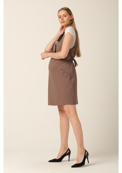 Hamile Midi Boy Jile Elbise Kahverengi fiyatları