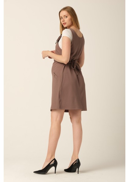 Hamile Midi Boy Jile Elbise Kahverengi fırsatları