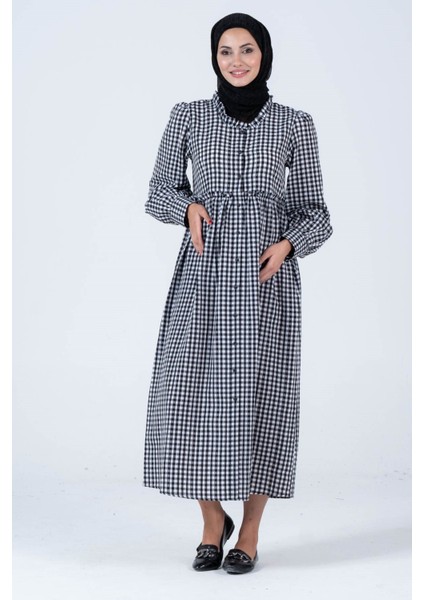 Hamile Pötikare Yandan Cepli Uzun Gömlek Elbise Siyah modelleri