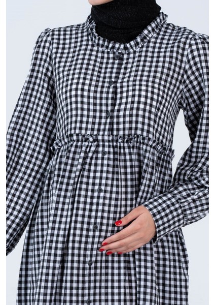 Hamile Pötikare Yandan Cepli Uzun Gömlek Elbise Siyah fırsatları