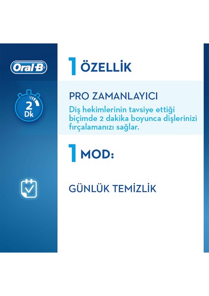 D100 Vitality Cross Action Siyah Şarjlı Diş Fırçası