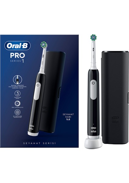 Pro Series 1 Şarjlı Siyah Diş Fırçası ve Seyahat Kabı