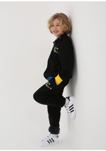 Siyah Logo Detaylı Unisex Çocuk Jogger Pantolon fiyatları