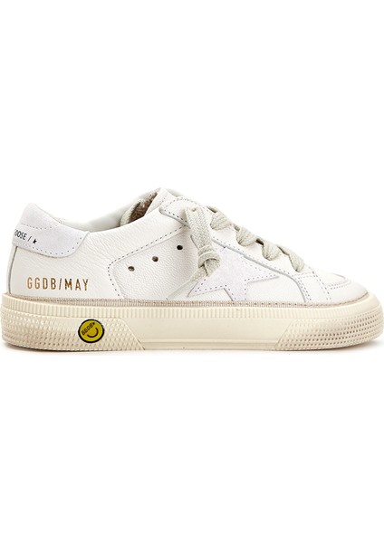 May Beyaz Unisex Çocuk Deri Sneaker