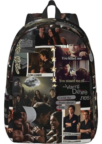 Vampire Diaries Kolaj Sırt Çantası Erkekler Için Kadınlar Günlük Öğrenci Işletme Day Pack Tv Dizisi Dizüstü Bilgisayar Çantaları Spor Renkleri: 6/boyut: Çocuklar Için (Yurt Dışından)