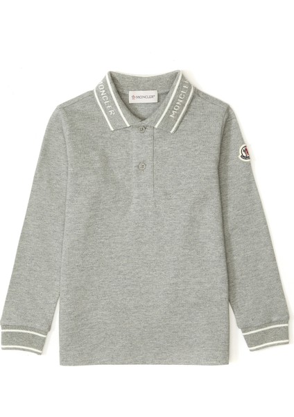 Gri Polo Yaka Erkek Çocuk Sweatshirt