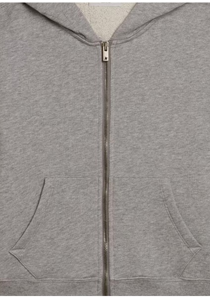 Gri Kapüşonlu Erkek Çocuk Sweatshirt