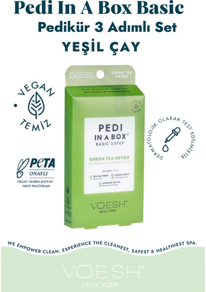 Pedi In A Box® Yeşil Çay Basic 3 Adımlı Pedikür Seti fiyatları