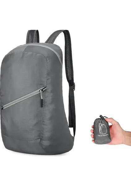 Açık Unısex Su Geçirmez Katlanabilir Sırt Çantası Büyük Kapasiteli Portatif Kamp Yürüyüşü Gezisi Gün Çantası Boş Zaman Erkekleri Kadın Spor Çantaları Renk: E-Grey (Yurt Dışından)