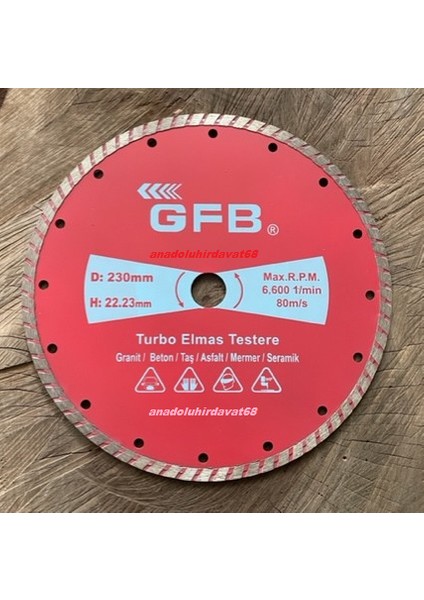 230MM Beton Kesme Testeresi Granit Mermer Taş Kesici Elmas Disk