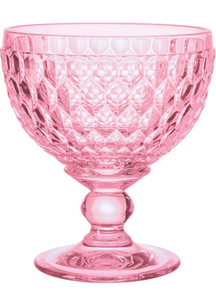 Boston Colour Pembe Kristal Ayaklı Dondurma Kokteyl Kadehi