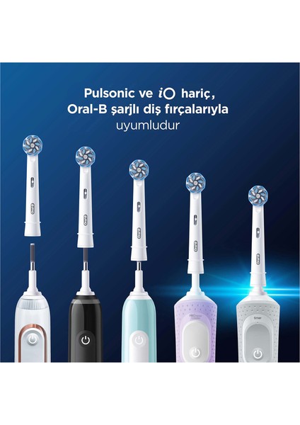Pro Sensitive Clean X-Filament 4 Adet Beyaz Şarjlı Diş Fırçası Yedek Başlığı