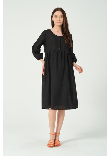 Hamile Midi Boy Truvakar Kol Brode Elbise Siyah fiyatları