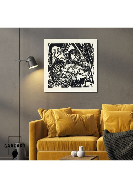 Kare Kanvas Tablo Ünlü Eserler Franz Marc-Animal Legend (1913)