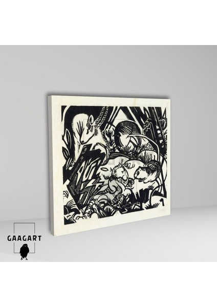 Kare Kanvas Tablo Ünlü Eserler Franz Marc-Animal Legend (1913) fiyatları