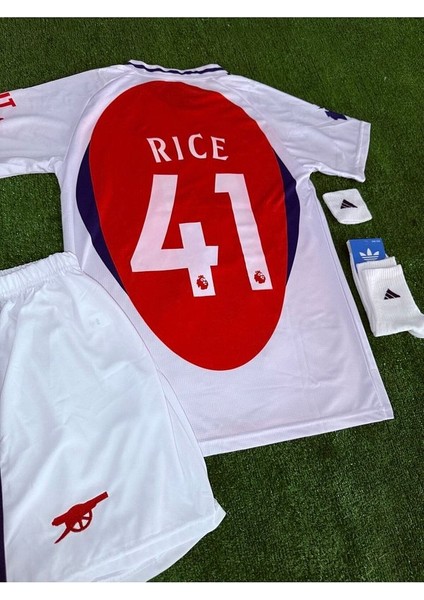 Arsenal 2024-25 Yeni Sezon Declan Rice Iç Saha Çocuk Forması 4lü Set modelleri