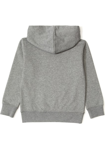 Gri Kapüşonlu Erkek Çocuk Sweatshirt