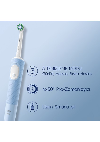 D103 Vitality Pro Cross Action Mavi Şarjlı Diş Fırçası