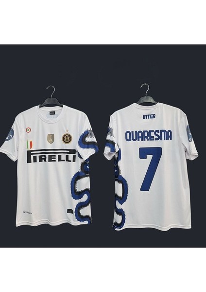 Ricardo Quaresma 7 I.n.t.e.r Özel Konsept Yılan Dragon Desenli Forması (Mavi-Beyaz)