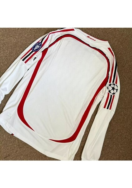 Milan'ın 2006-07 Isimsiz Jersey Uzun Kollu Beyaz Futbol Forması