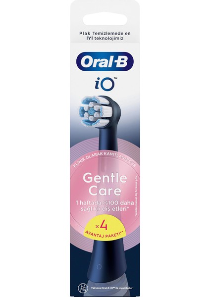 Io Gentle Care Siyah 4'lü Diş Fırçası Yedek Başlığı