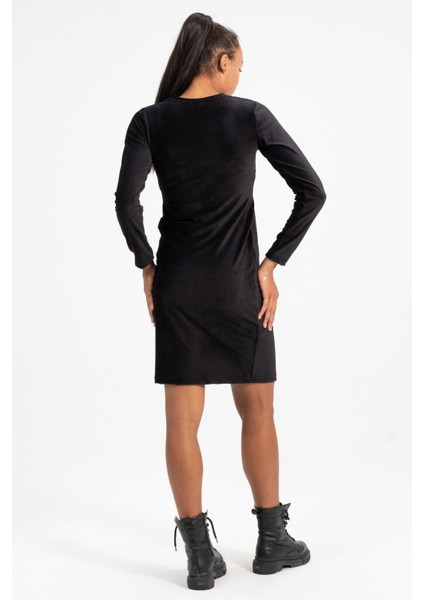 Hamile Önden Emzirme Detaylı Kadife Elbise Siyah fırsatları