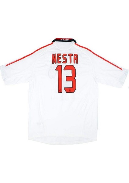 2003-04 Isimsiz Ac Milan Away Shirt Opel #13 Nesta Yetişkin Forması