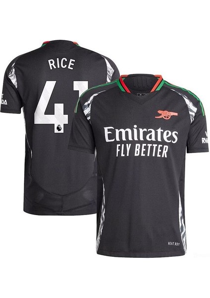 Arsenal Siyah #41 Rice Çocuk Isimsiz Futbol Forması